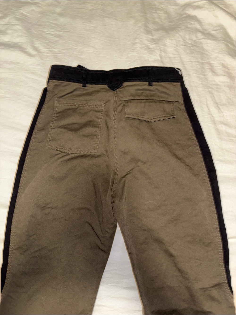 Womens Two-Tone denim Pants - Black & Olive - Picture 4 of 9